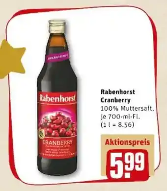 REWE PETZ Rabenhorst Cranberry 700ml Angebot