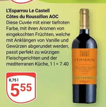 Globus L'esparrou le castell côtes du roussillon aoc Angebot