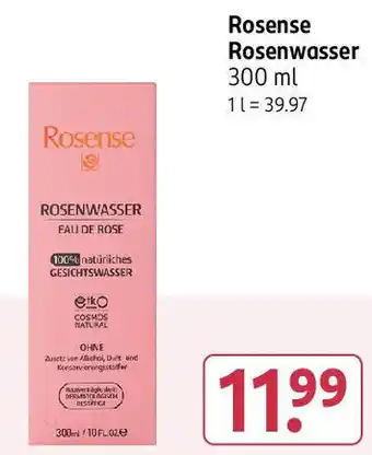 Rossmann Rosense Rosenwasser Angebot