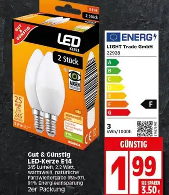 Elli Markt Guy & Gunstig LED Kerze E14 Angebot