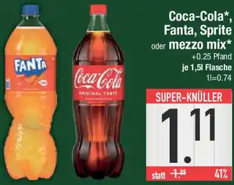 E-Center Coca-Cola, Fanta, Sprite oder mezzo mix Angebot