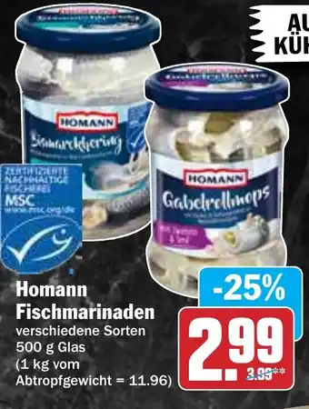 Hit Homann Fischmarinaden Angebot