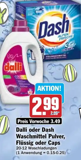 Hit Dalli oder Dash Waschmittel Pulver, Flüssig oder Caps Angebot