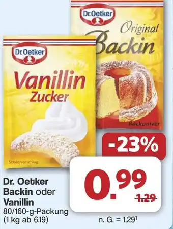 Famila Nord West Dr. Oetker Backin oder Vanillin Angebot