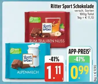 Edeka Xpress Ritter sport schokolade Angebot