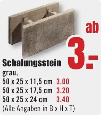 B1 Discount Baumarkt Schalungsstein Angebot