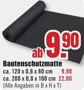 B1 Discount Baumarkt Bautenschutzmatte Angebot