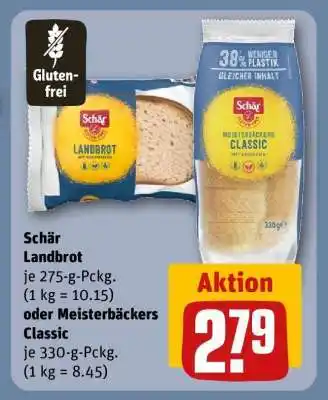 REWE Schär Landbrot oder Meisterbäckers Classic Angebot