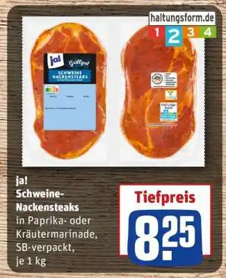 REWE ja! Schweine-Nackensteaks Angebot