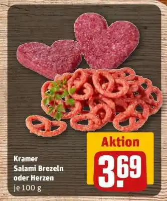 REWE Kramer Salami Brezeln oder Herzen Angebot