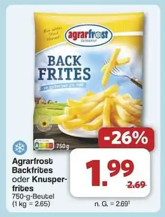 Famila Nord Ost Agrarfrost Backfrites oder Knusperfrites Angebot