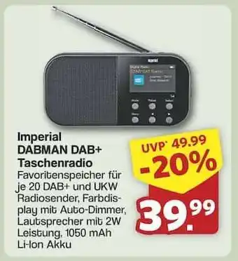 Famila Nord Ost Imperial DABMAN DAB+ Taschenradio Angebot