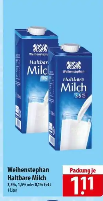Famila Nord Ost Weihenstephan Haltbare Milch Angebot