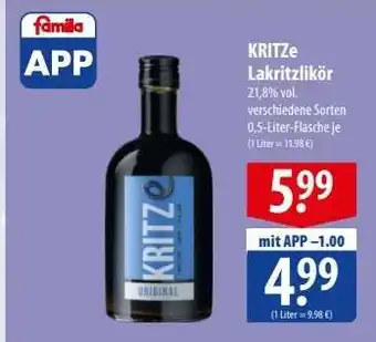 Famila Nord Ost KRITZe Lakritzlikör Angebot