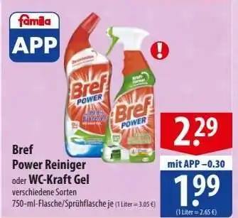 Famila Nord Ost BREF POWER Reiniger oder WC-Kraft-Gel Angebot