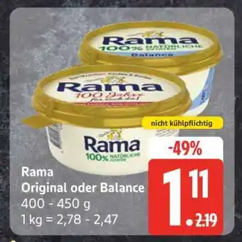 Edeka Rama Original oder Balance Angebot