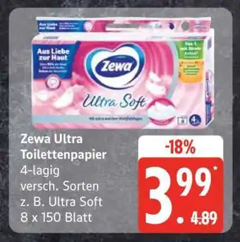 Edeka Zewa Ultra Toilettenpapier Angebot