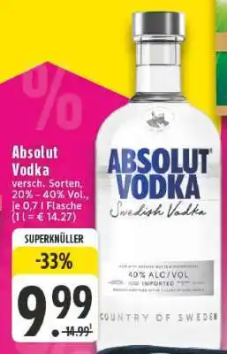 Edeka Absolut Vodka Angebot