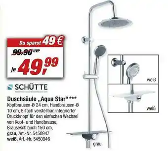 toom Baumarkt Schütte Duschsäule „aqua Star“ Angebot