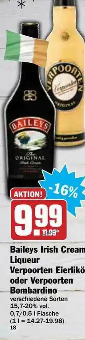 Hit Baileys Irish Cream Liqueur Verpoorten Eierlikör Oder Verpoorten Bombardino Angebot