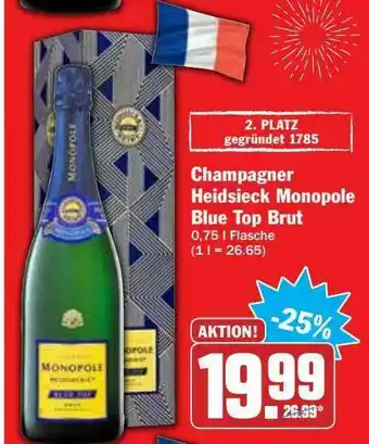 Hit Champagner Heidsieck Monopole Blue Top Brut Angebot