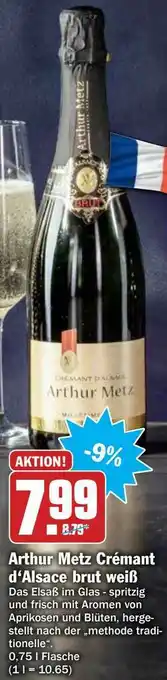 Hit Arthur Metz Crémant D'alsace Brut Weiß Angebot