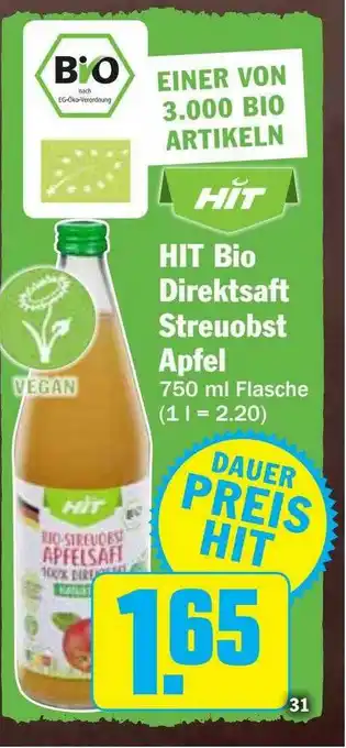 Hit Hit Bio Direktsaft Streuobst Apfel Angebot