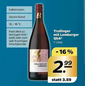 NETTO Trollinger Mit Lemberger Qba Angebot