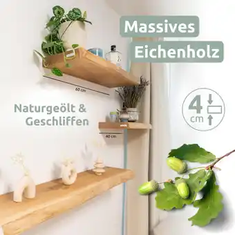 Netto Marken-Discount holz4home Schwebendes Wandregal 100cm mit Baumkante Angebot