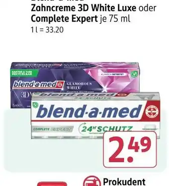 Rossmann Blend-a-med zahncreme 3d white luxe oder complete expert Angebot
