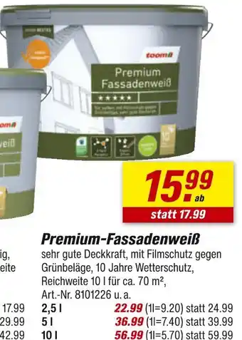 toom Baumarkt Toom premium-fassadenweiß Angebot