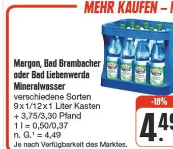 nah & gut Margon, bad brambacher oder bad liebenwerda mineralwasser Angebot