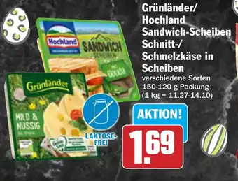 AEZ Grünländer/ Hochland Sandwich-Scheiben Schnitt-/ Schmelzkäse in Scheiben Angebot