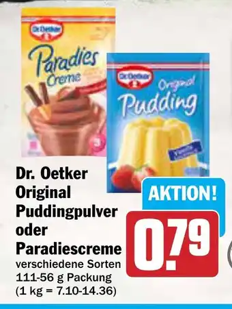 AEZ Dr. Oetker Original Puddingpulver oder Paradiescreme Angebot