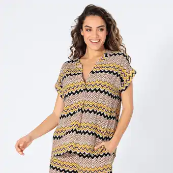 NKD Damen-Kurzarm-Bluse mit Zick-Zack-Muster Angebot