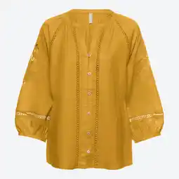 NKD Damen-Langarm-Bluse mit Spitze und Stickereien Angebot