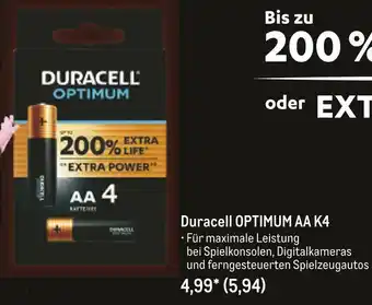 METRO Duracell optimum aa k4 Angebot