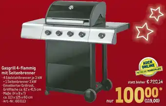 METRO Gasgrill 4-flammig mit seitenbrenner Angebot