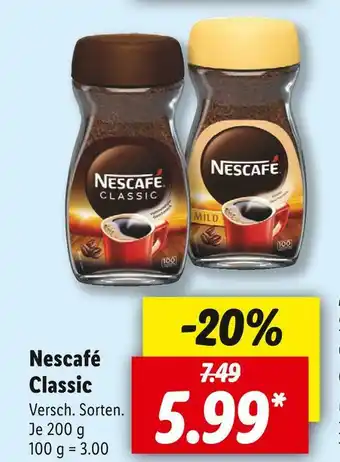 Lidl Nescafé instant kaffee classic Angebot