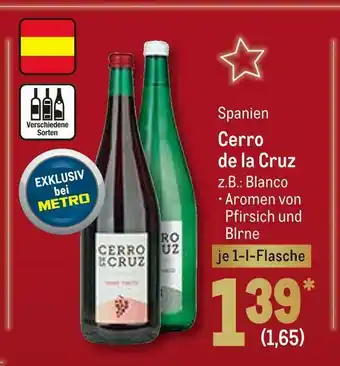 METRO Cerro de la cruz weißwein oder rotwein Angebot