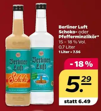 NETTO Berliner luft schoko- oder pfefferminzlikör Angebot