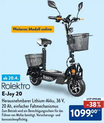 Aldi Nord Rolektro E-Joy 20 Angebot