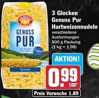 Hit 3 Glocken Genuss Pur Hartweizennudeln Angebot