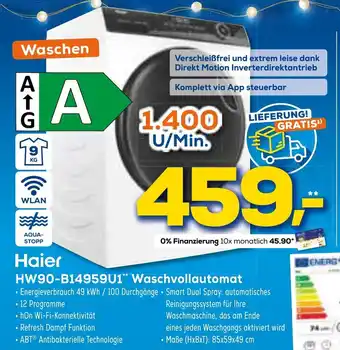 Euronics XXL Haier HW90-B14959U1 Waschvollautomat Angebot