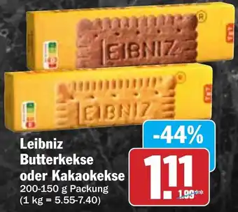 Hit Leibniz Butterkekse oder Kakaokekse Angebot