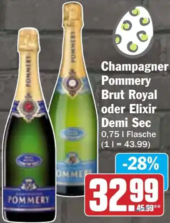 Hit Champagner Pommery Brut Royal oder Elixir Demi Sec Angebot