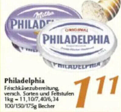 Alle Philadelphia Angebote Entdecken Sie das günstigste Philadelphia