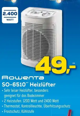 Euronics XXL Rowenta SO-6510 Heizlüfter Angebot