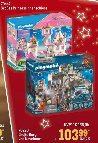 METRO Playmobil 70447 großes prinzessinnenschloss oder 70220 große burg von novelmore Angebot