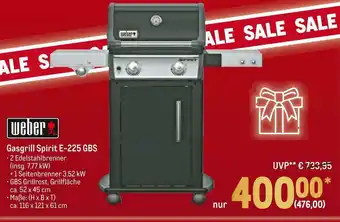 METRO Weber gasgrill spirit e-225 gbs Angebot